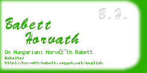 babett horvath business card
